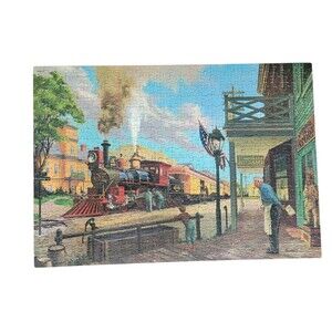 Vintage Milton Bradley 500 pc puzzle 1982 Railroad Good Old Days Jigsaw Puzzle